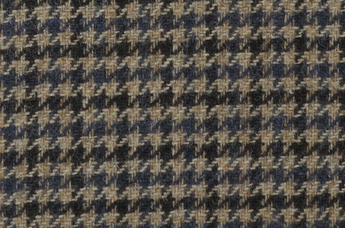 Houndstooth Check Black, Brown and Blue
