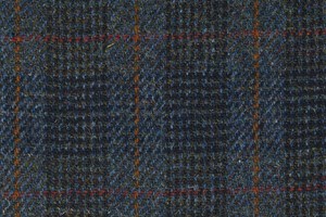 Blue and Brown Tartan with Red and Orange Overcheck